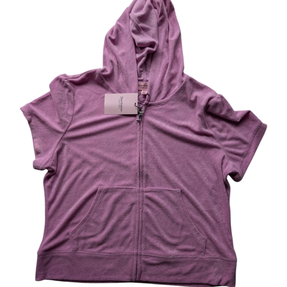 NWT - Juicy Couture Y2K Terry Cloth Short Sleeve Hoodie and Shorts - AM23 - Picture 3 of 6